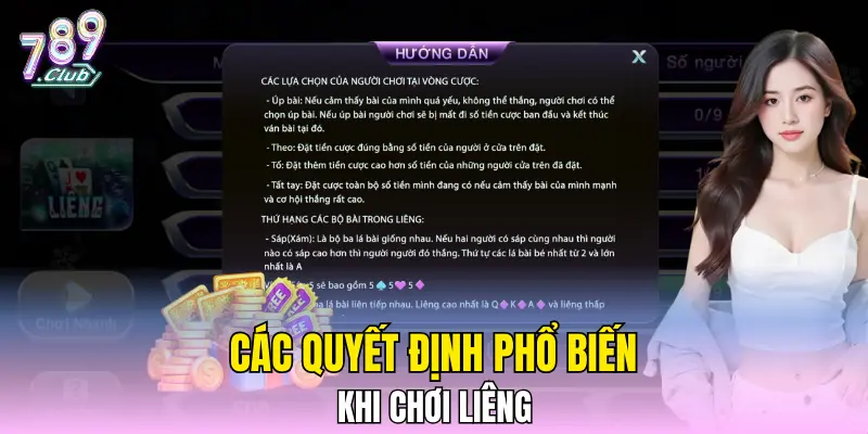 Các quyết định phổ biến khi chơi Liêng