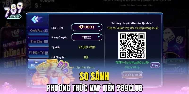 So sánh phương thức nạp tiền 789CLUB